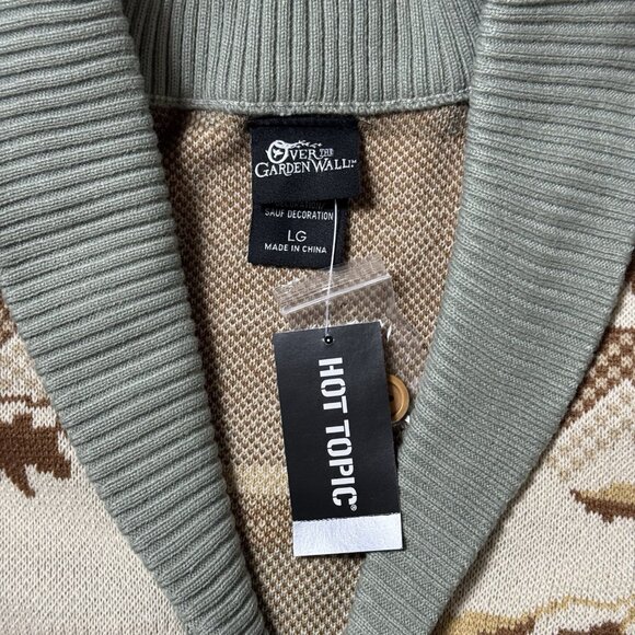 Over The Garden Wall Wirt & Greg Leaves Collared Cardigan LARGE New - Picture 10 of 11